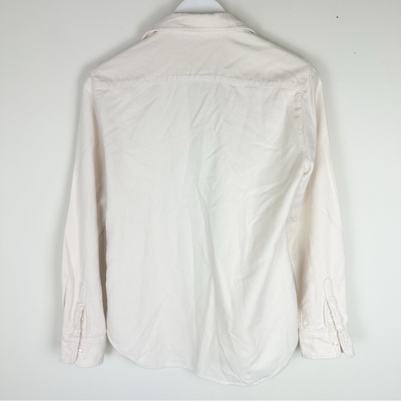 Frank & Eileen Eileen Relaxed Button-Up Shirt in White Flannel - Picture 8 of 10